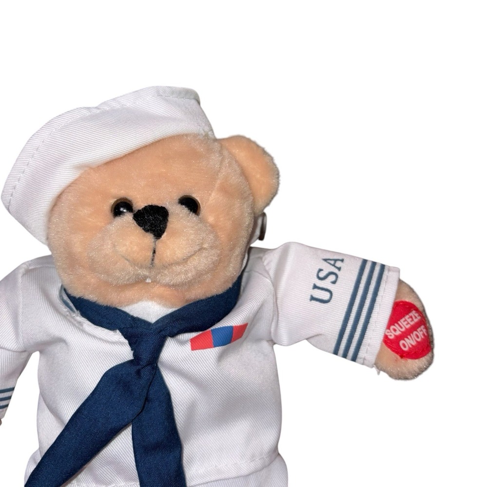 Chantilly Lane 11" Navy Bear American Military Heroes SINGS Anchors Aweigh WORKS - Picture 9 of 9